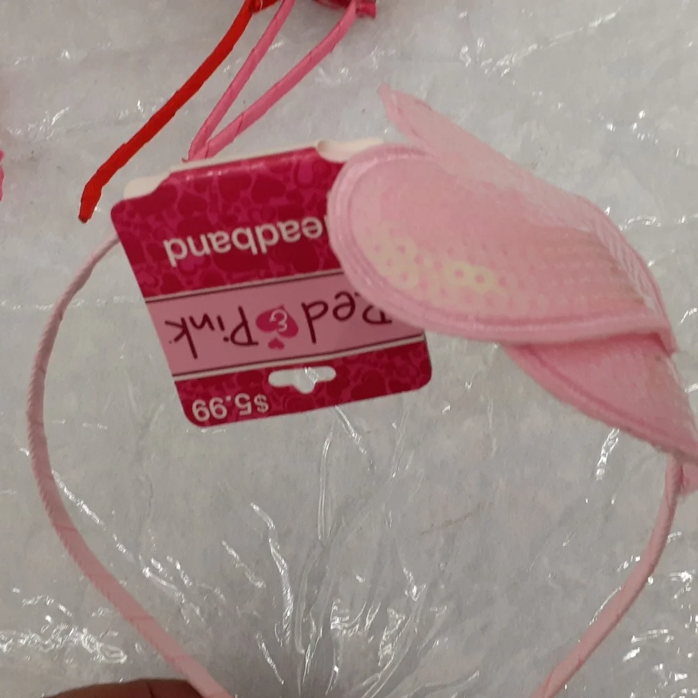 Red heart sequin headband New tag